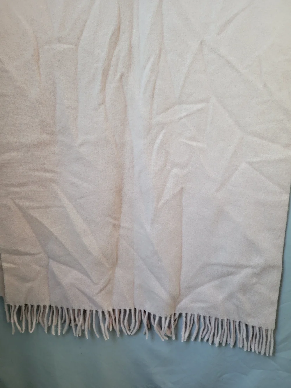 NEW Alicia Adams Alpaca Wool Fringe Patmos Throw Scarf Light Pink